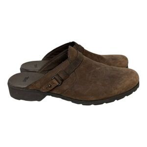 TEVA Delavina Brown Mules Clogs Shoes Leather 11